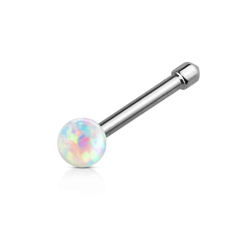 Opal Ball Nose Bone Stud – 316L Surgical Steel