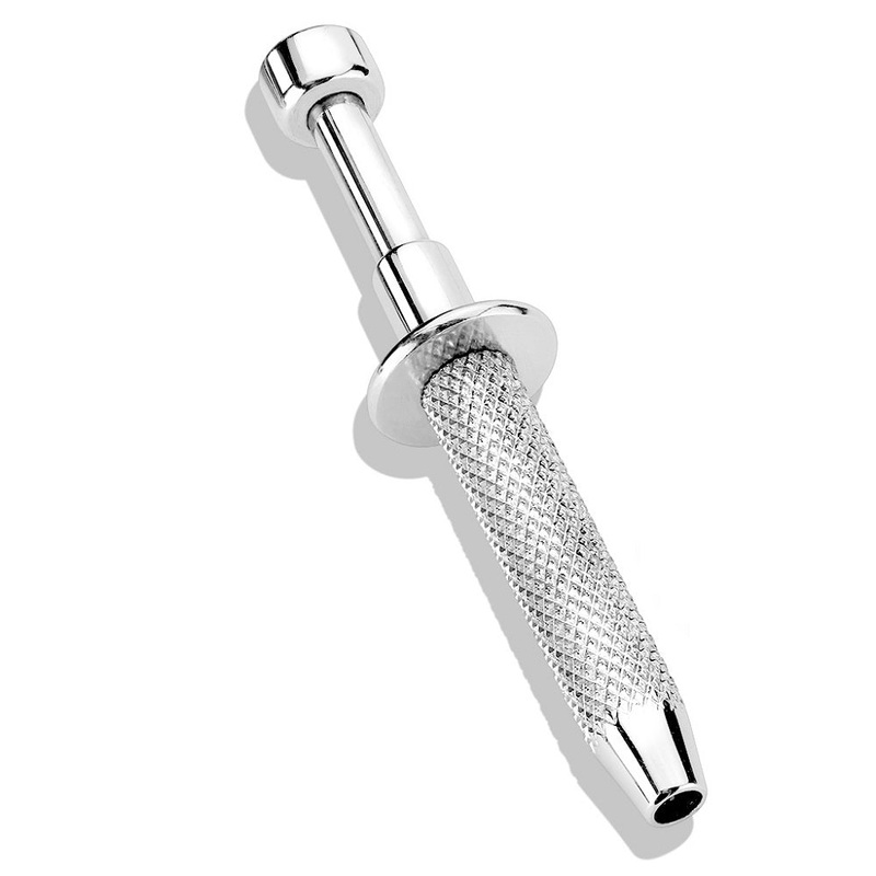 Push-In Syringe Style Quad Prong Bead and Ball Holder Piercing Tool – Stainless Steel Small