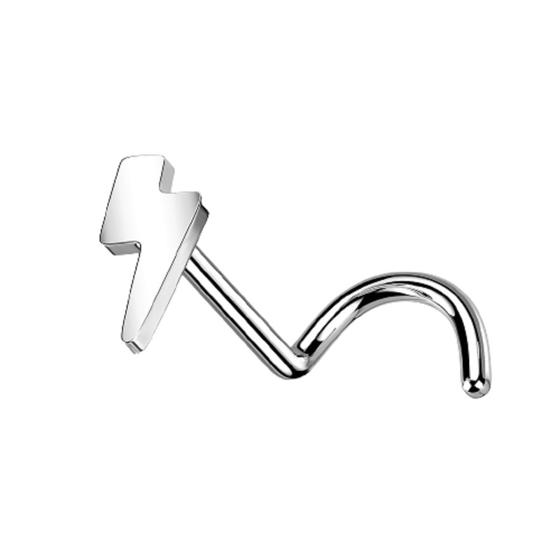 Lightning Bolt Threadless Push in Nose Screw – G23 Implant Grade Titanium 1mm (18GA)