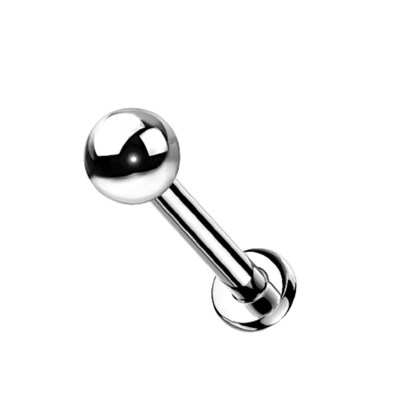 Threadless Push-in Ball Top Flat Back Stud – G23 Implant Grade Titanium 5mm (7/32″)