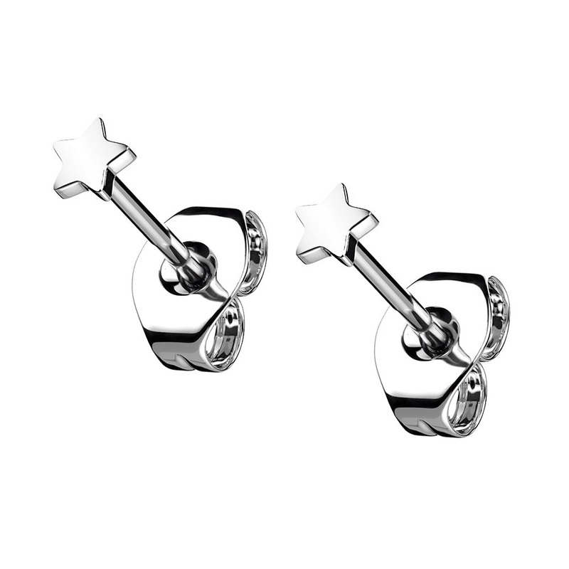 Threadless Star Shaped Top Stud Earrings – G23 Implant Grade Titanium