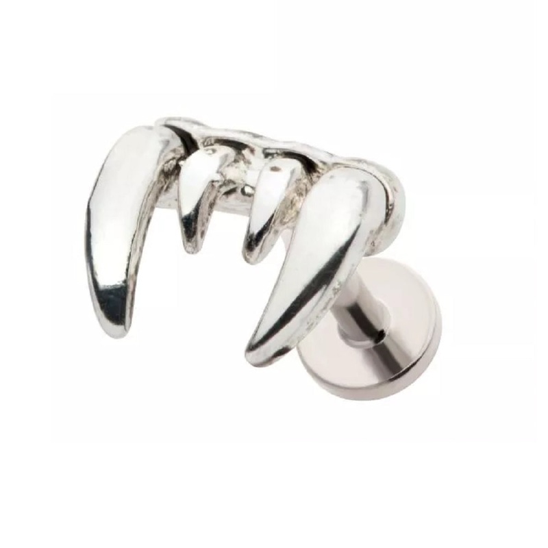 Fangs Threadless Flat Back Stud – 316L Stainless Steel