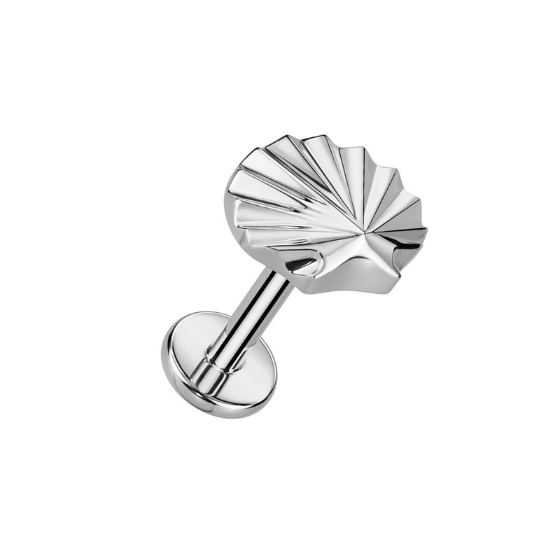 Internally Threaded Shell Top Flat Back Stud – F136 Implant Grade Titanium Gold