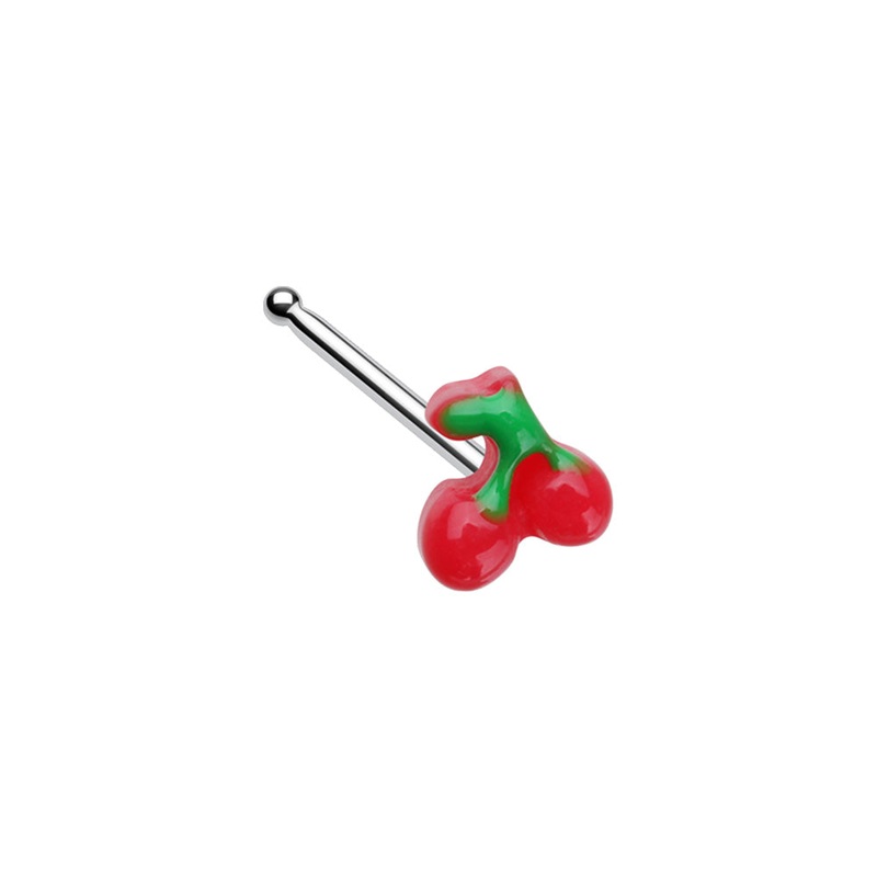 Red Kawaii Cherries Nose Bone Stud – Stainless Steel