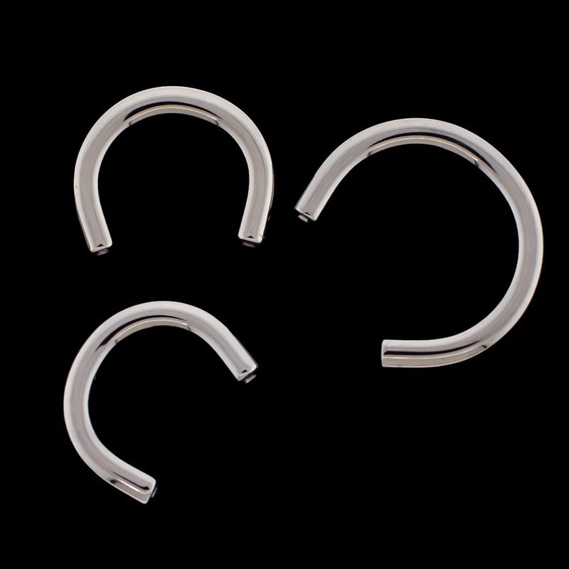 12G Titanium Horseshoe Post – Internally Threaded 12G (2mm) 10mm (3/8″)