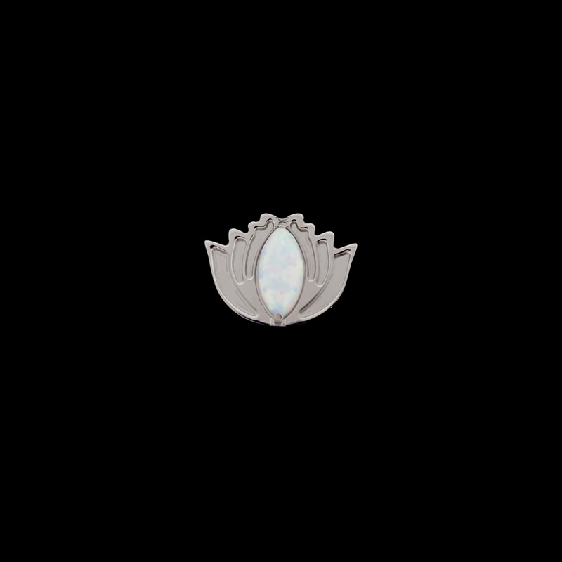14G Eda – Internally Threaded 14G (1.6mm) White Opal 9mm x 7mm