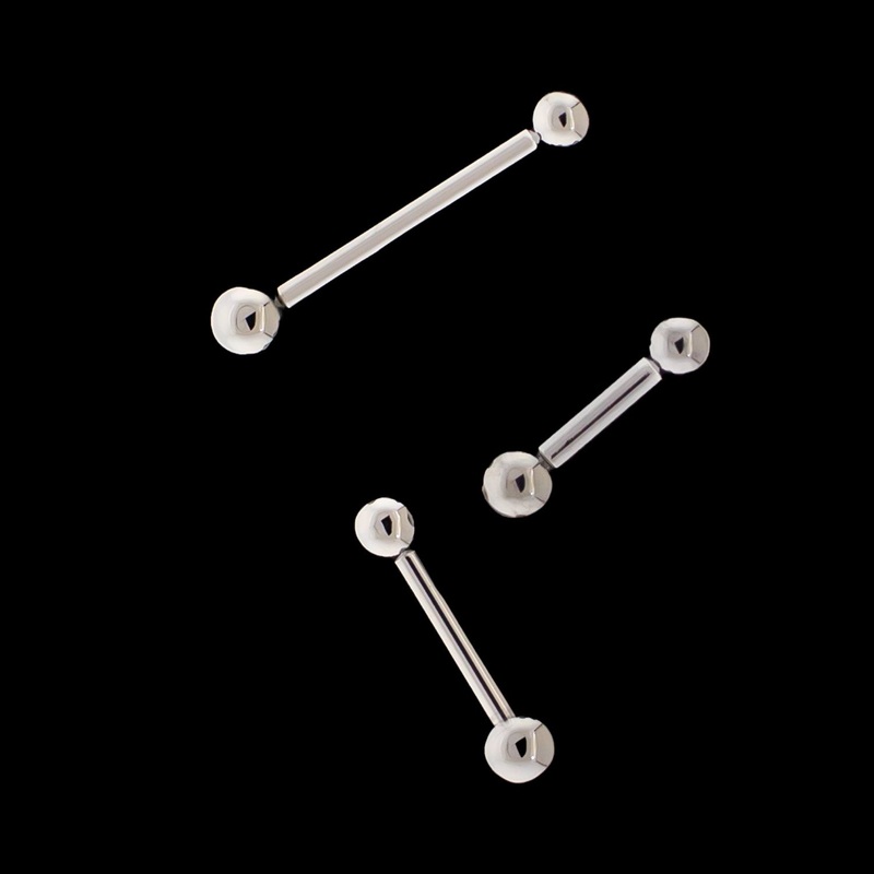 16G-18G Internally Threaded Helix Barbells 18G (1mm) 10mm (3/8″) 2.5mm x 3mm