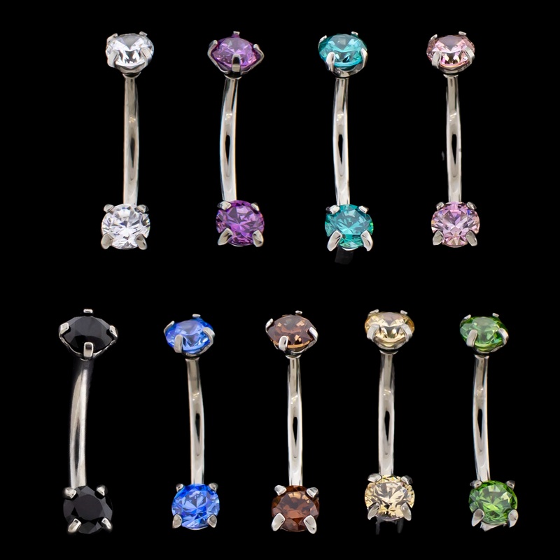 16G Prong Set Premium Zirconia Curve 16G (1.2mm) 10mm (3/8″) White