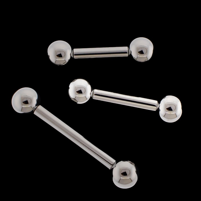Titanium 10G Internally Threaded Straight Barbells 10G (2.5mm) 10mm (3/8″) 6mm
