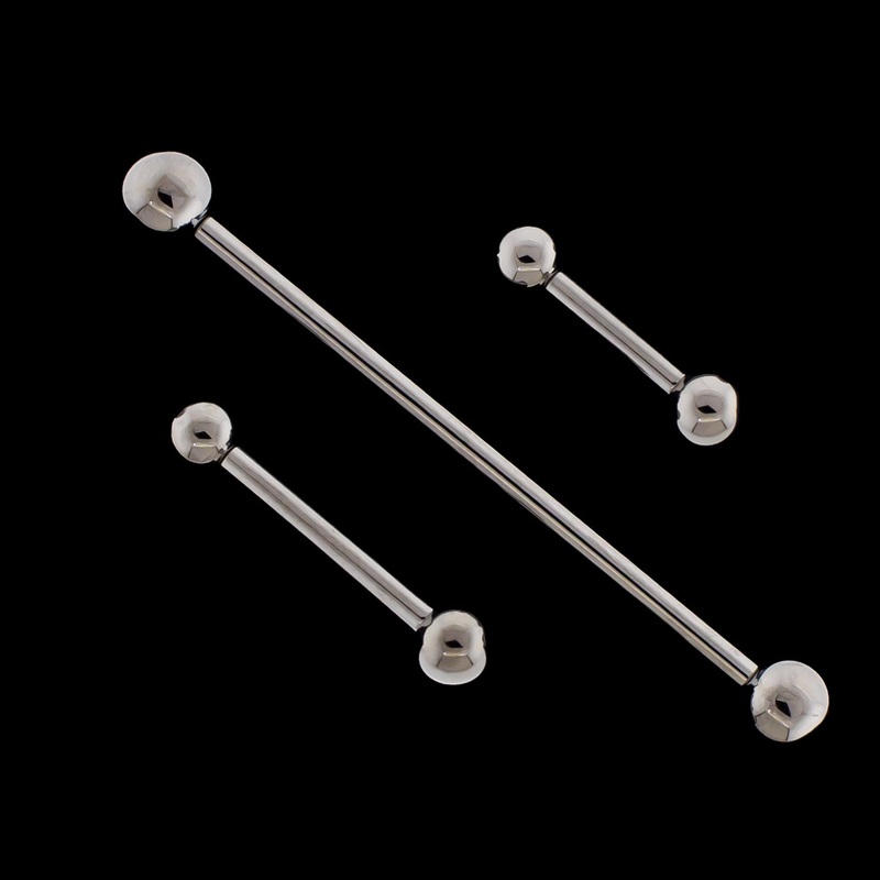 Titanium 16G Internally Threaded Straight Barbells 16G (1.2mm) 6mm (1/4″) 3mm
