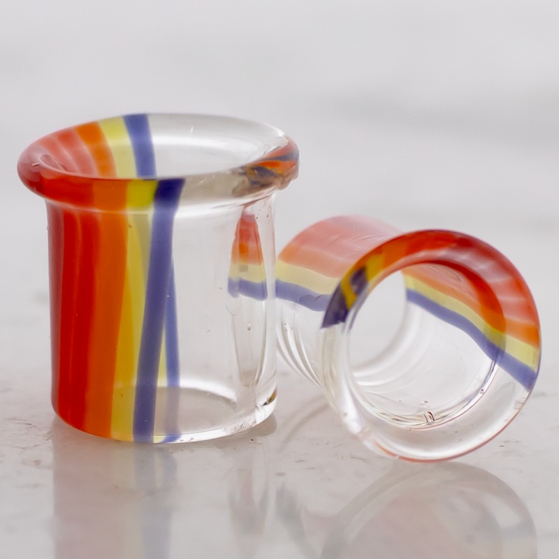Pair Colorado Sunset Borosilicate Glass Single Flare Tunnel 0G (8mm)