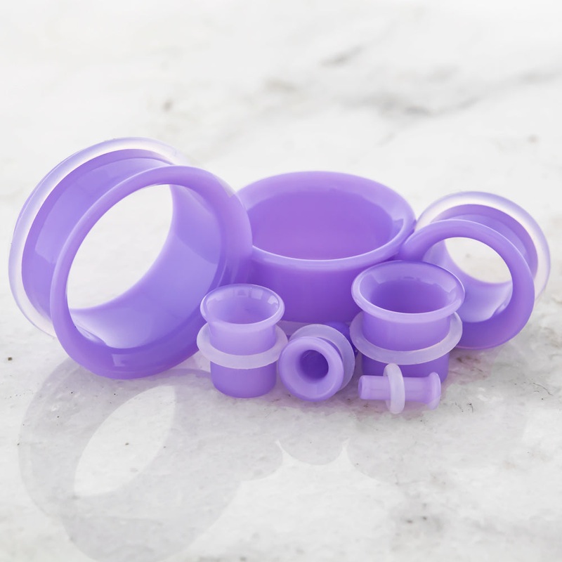 Pair Single Flare Periwinkle Tunnels 8G (3mm) 8mm (5/16″)