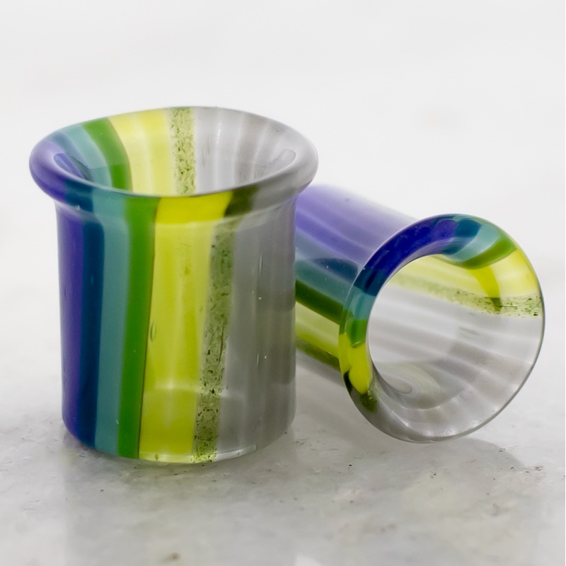 Pair Snow Suit Borosilicate Glass Single Flare Tunnel 0G (8mm) 8mm (5/16″)