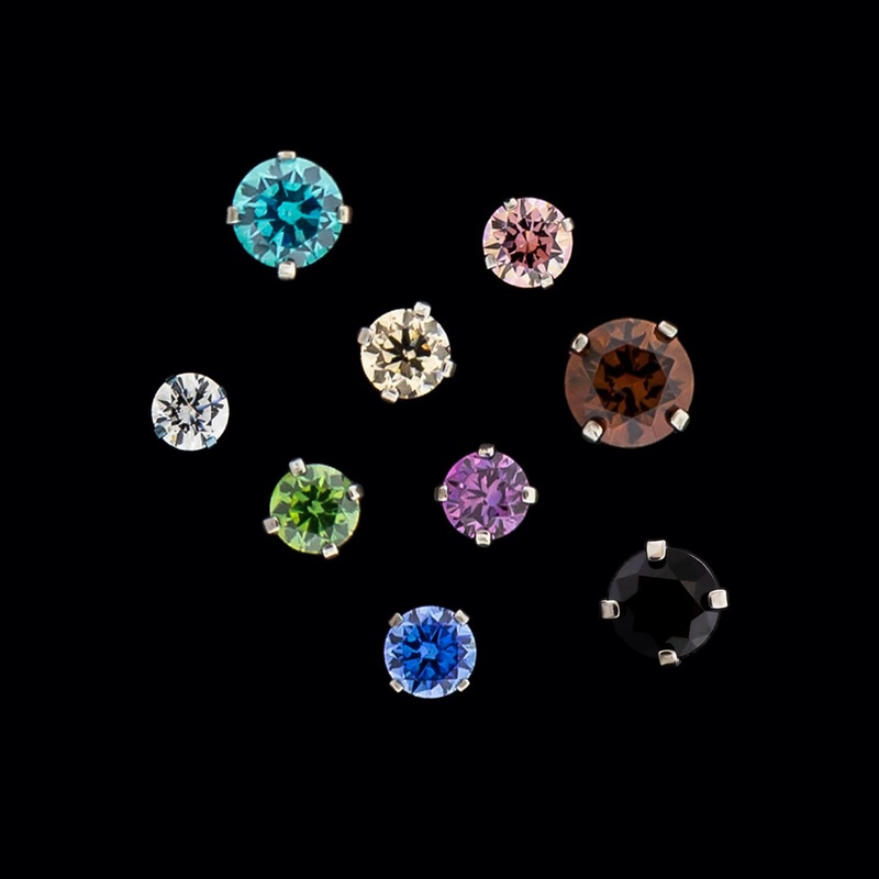 Prong Set Round Cut Premium Zirconia Threadless End 2.5mm White