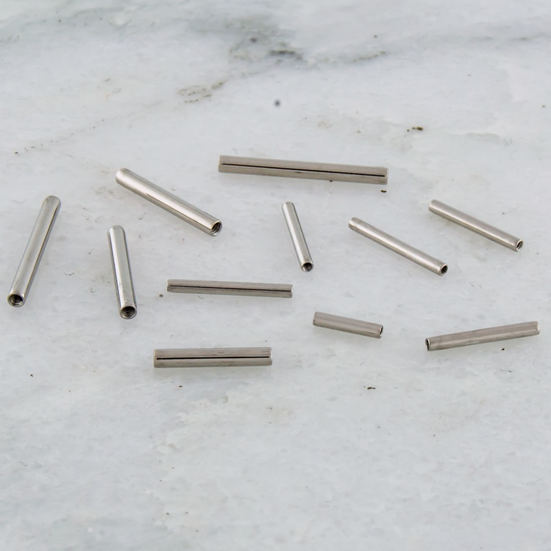 12G Steel Straight Barbell – Internally Threaded Post Steel 12G (2mm) 10mm (3/8″)