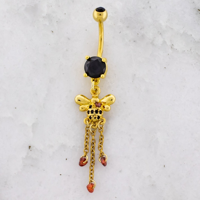 14G “Bee Mine” Navel Ring Gold