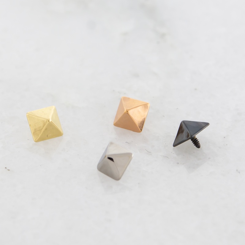 14G Steel Pyramid Stud – Internally Threaded 14G (1.6mm) 4mm Steel