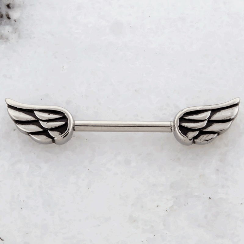 14G Wing Nipple Barbell High Polish