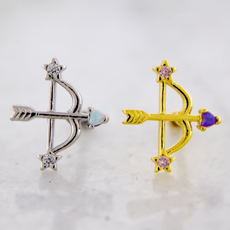 16G Bow and Arrow Cartilage Barbell High Polish
