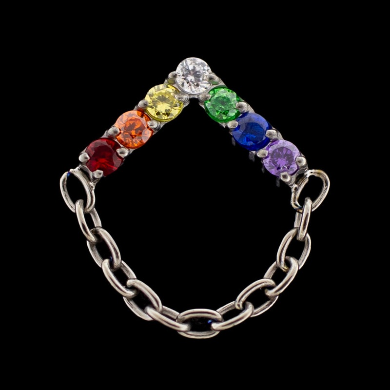Aurelie Rainbow Titanium 9.5mm x 7.5mm