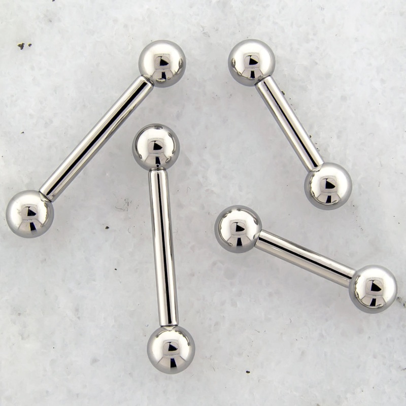 Steel 10G Internally Threaded Straight Barbells 10G (2.5mm) 10mm (3/8″) 6mm