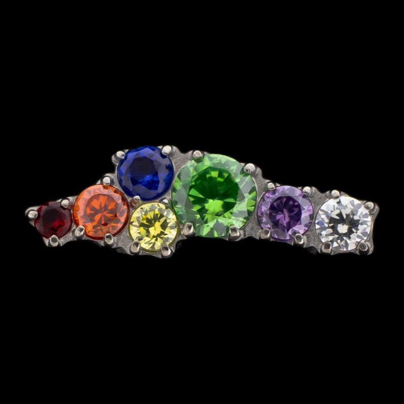 Zoe Rainbow 9.5mm X 3mm Titanium