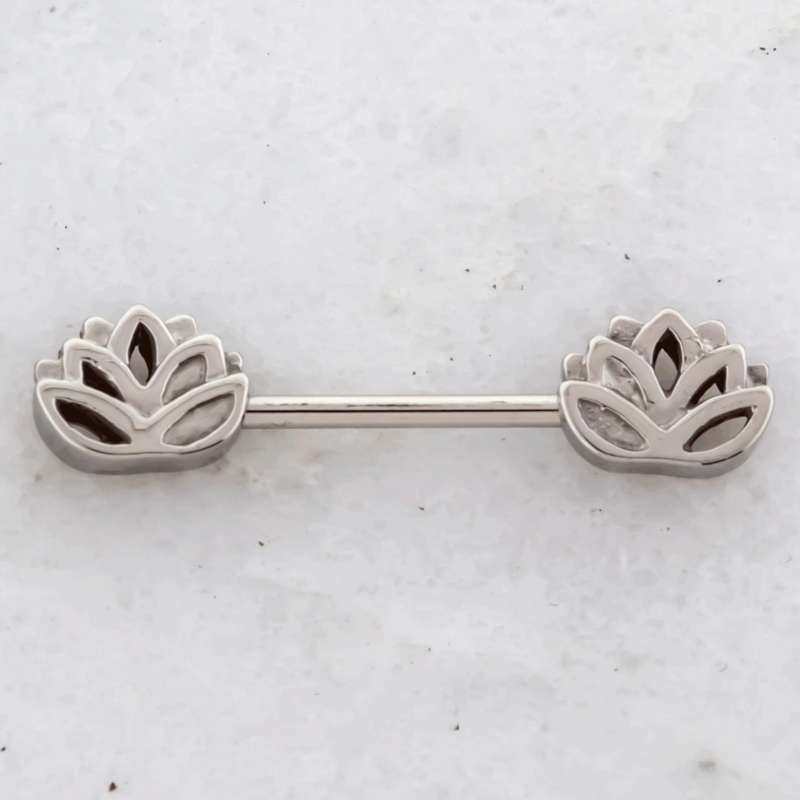 14G Lotus Nipple Barbell High Polish