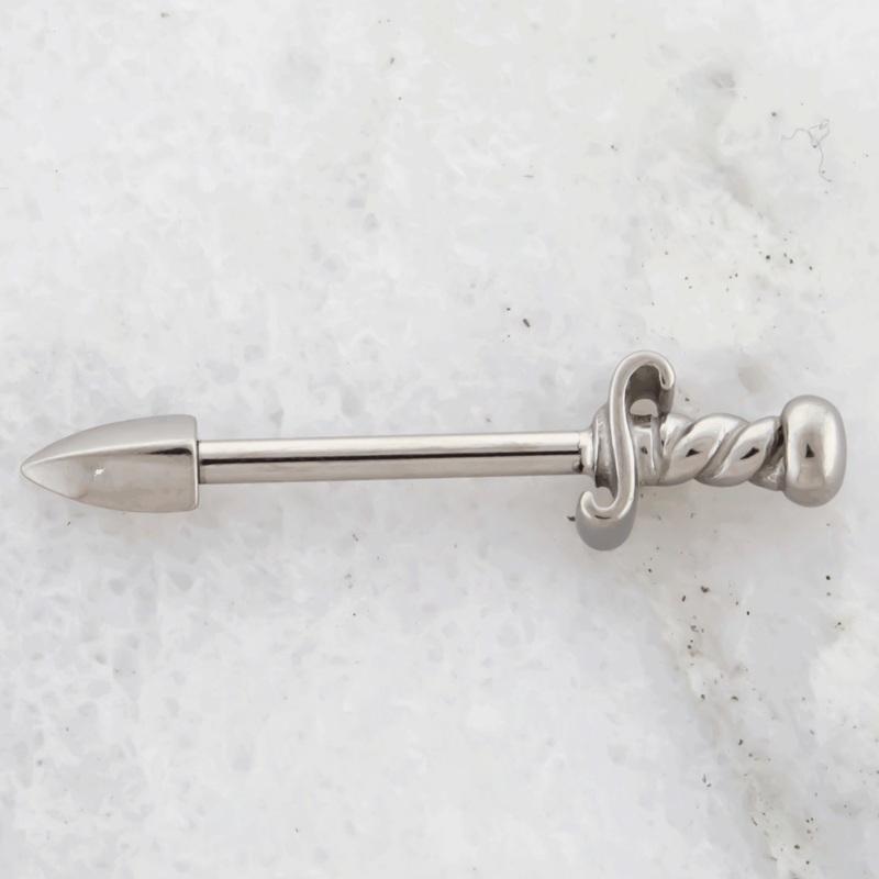 14G Sword Nipple Barbell High Polish