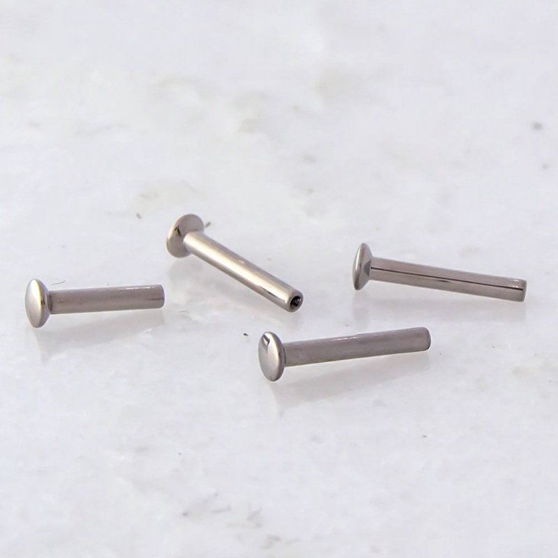 16G/18G Steel Internally Threaded Labret Post 2.5mm back 16G (1.2mm) 5mm (3/16″) 2.5mm