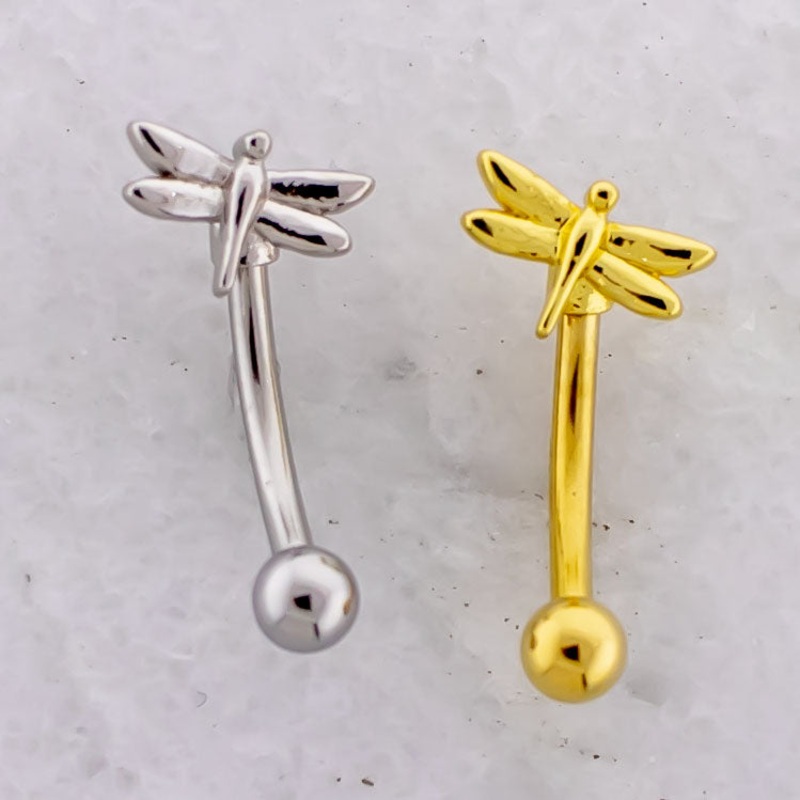 16G Dragonfly Curved Barbell High Polish