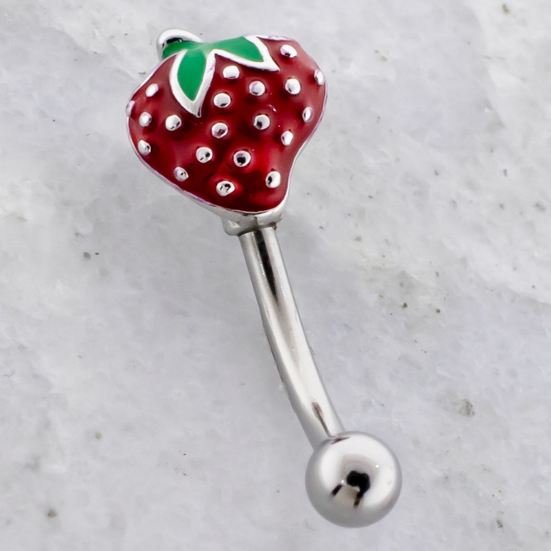 16G Strawberry Curved Barbell Red