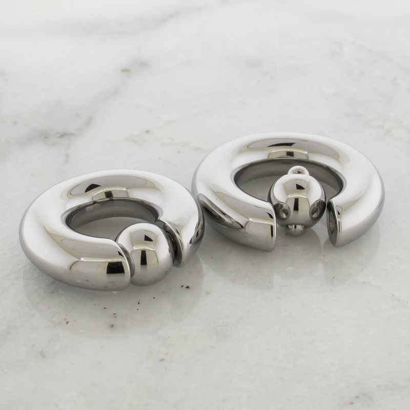 0G Steel Spring Loaded Captive Bead Rings 0G (8mm) 16mm (5/8″)/ 12mm