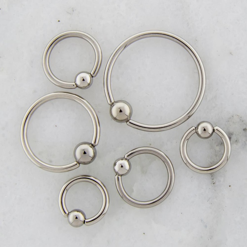 10G Steel Captive Bead Rings 10G (2.5mm) 10mm (3/8″)/ 6mm