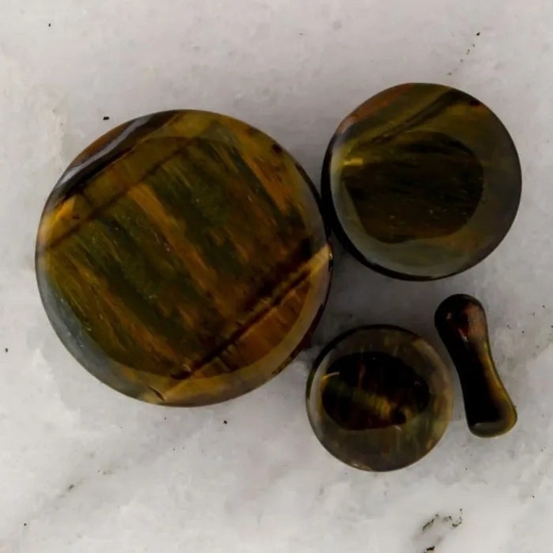 Blue Tiger’s Eye Stone Plugs 8G (3mm)