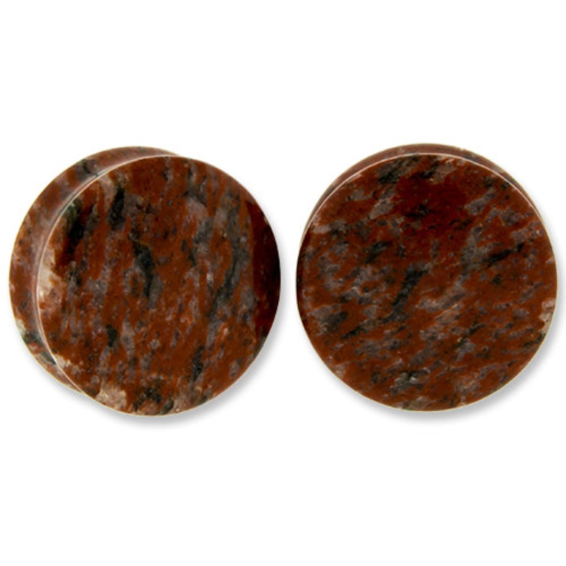 Red Sesame Jasper Stone Plugs 8G (3mm)