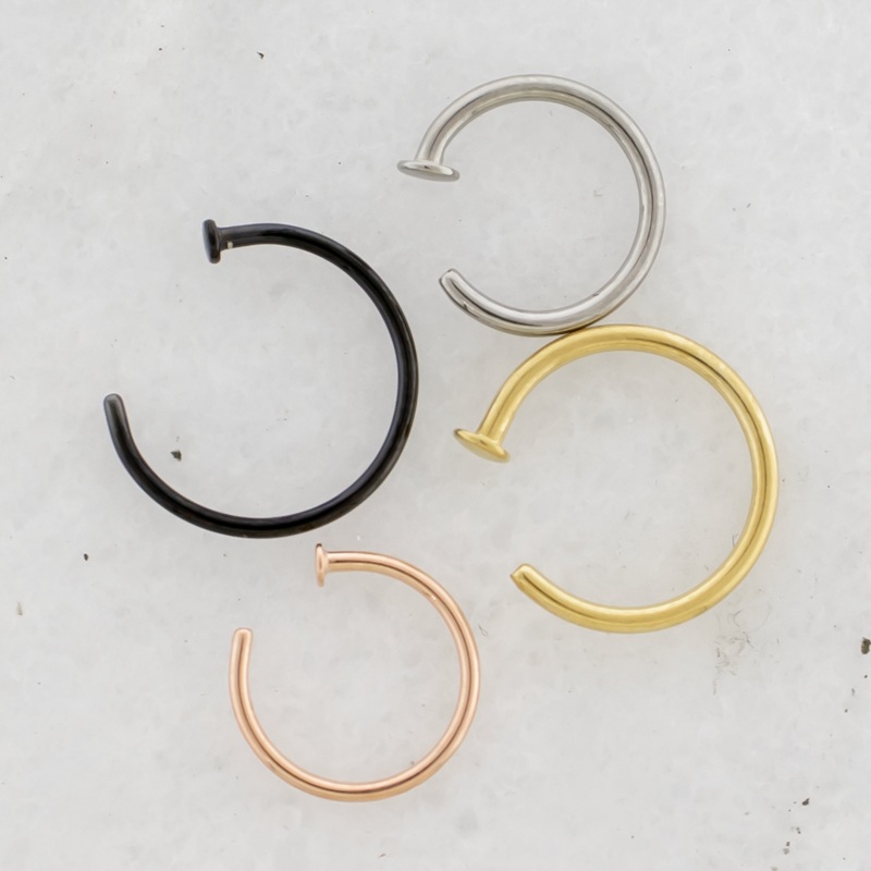 Steel Nose Hoop 20G (0.8mm) 5/16″ (8mm) High Polish