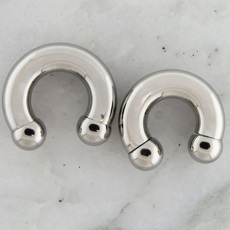 0G Steel Internally Threaded Horseshoes w/ Balls 0G (8mm) 3/4″ (19mm) 10mm