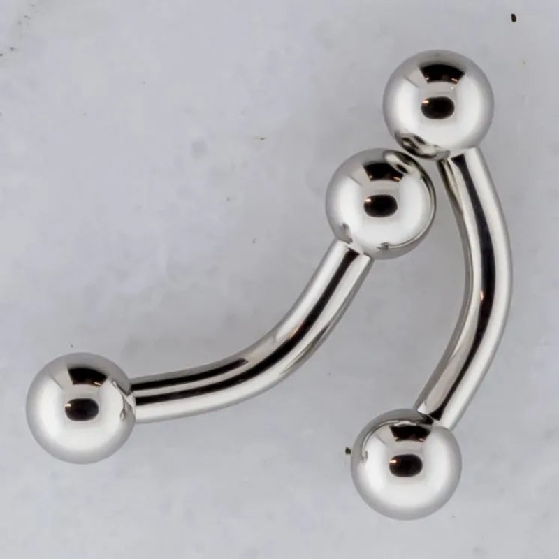 10g & 12g Steel Externally Threaded Curved Barbells 12G (2mm) 7/16″ (11mm) 5mm