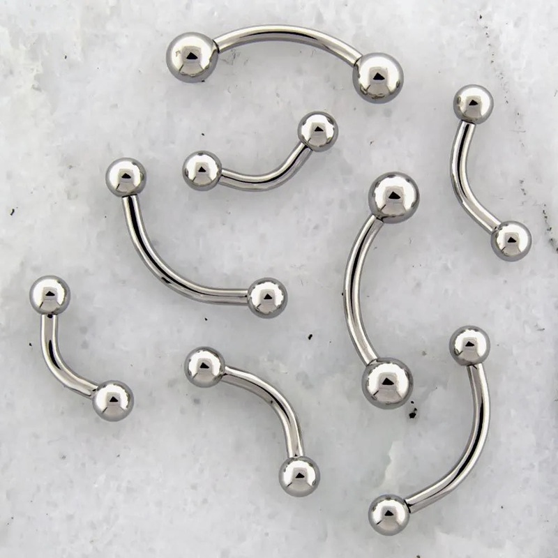 12G Steel Internally Threaded Curved Barbells 12G (2mm) 7/16″ (11mm) 5mm