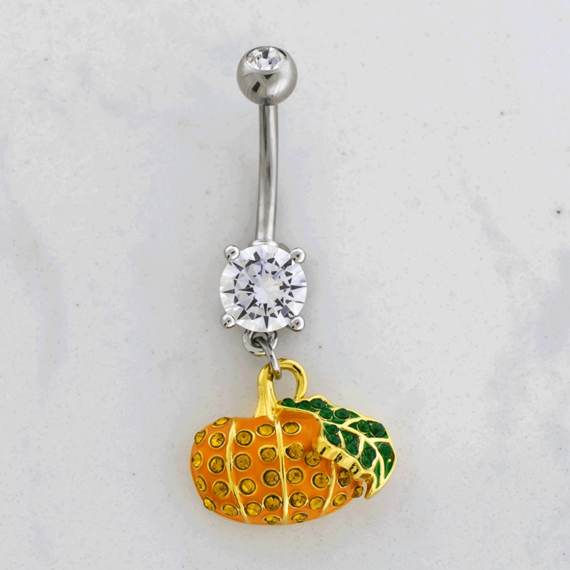 14G Gem Pumpkin Navel Ring High Polish