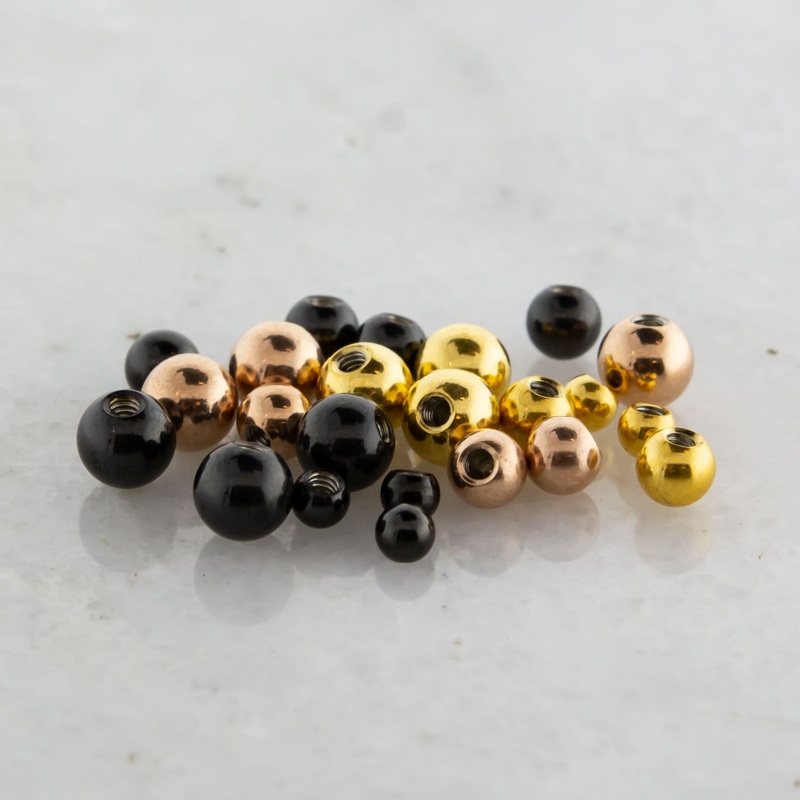 Steel Externally Threaded PVD Coated Balls 16G (1.2mm) 3mm Black PVD