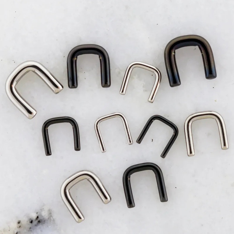 Steel Staple Septum Retainers 1.2mm (16G) Black PVD