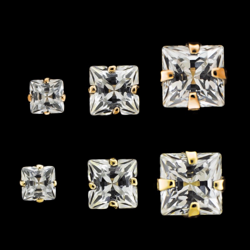 Zenzi – 14KT Gold Threadless End Yellow Gold White 2mm