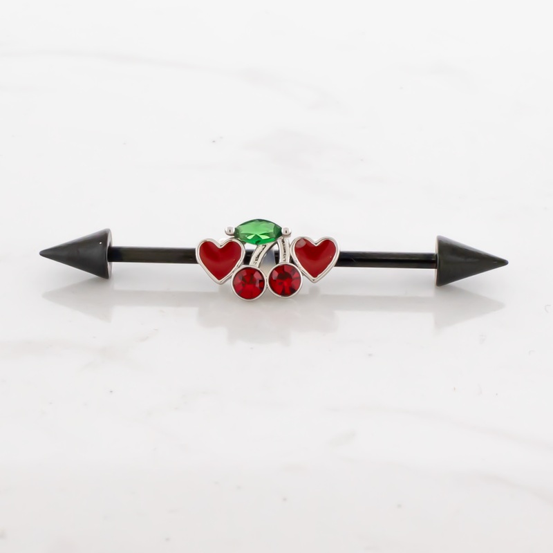 14G Industrial Barbell – Cherry Black