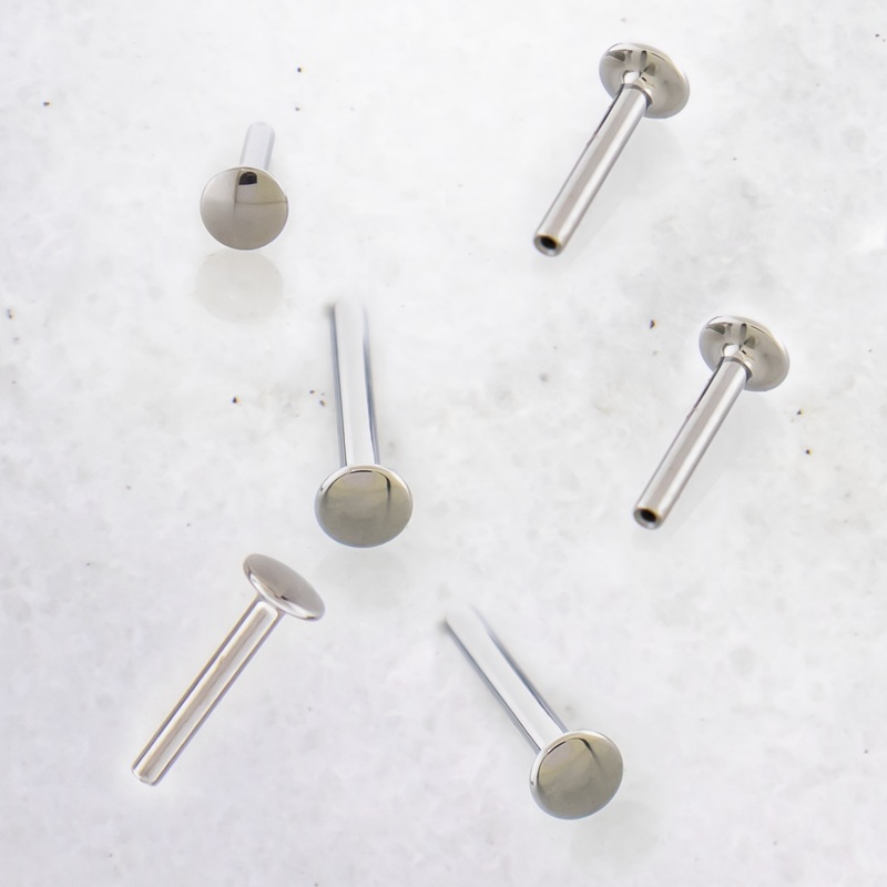 16G/18G Steel Internally Threaded Labret Post 3mm back 16G (1.2mm) 4mm (5/32″) 3mm