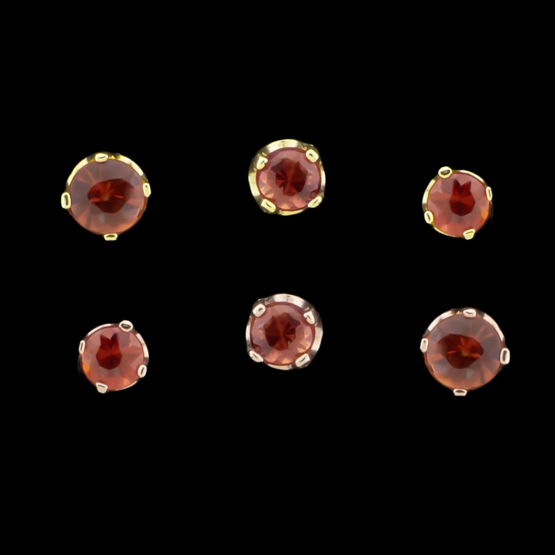 Zarela  14kt Gold Flat Back Prong-Set Genuine Songea Sapphire Yellow Gold 1.7mm Genuine Songea Sapphire