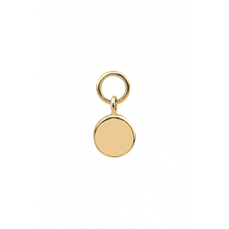 14 Real Solid Gold Everyday Minimalist Small Modern Trendy Dangle Boho Round Hoop Earring Charm 14K Yellow Gold