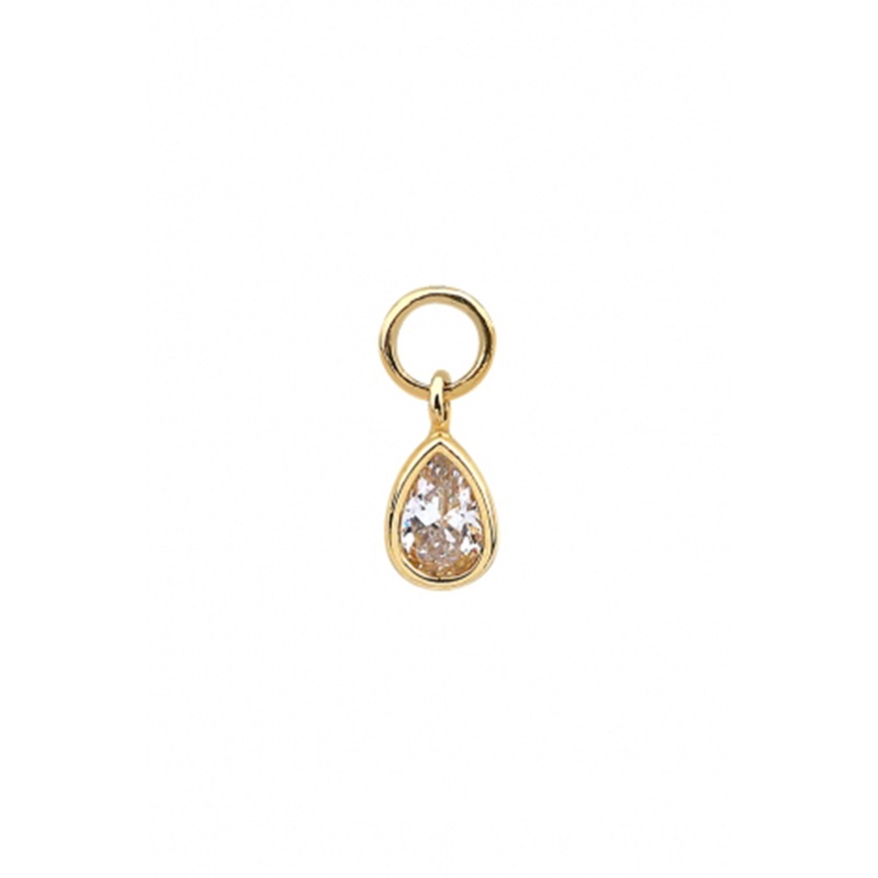 14 Real Solid Gold Minimalist Small Mini Classic Vintage Dangle Boho Teardrop Hoop Earring Charm 14K Yellow Gold