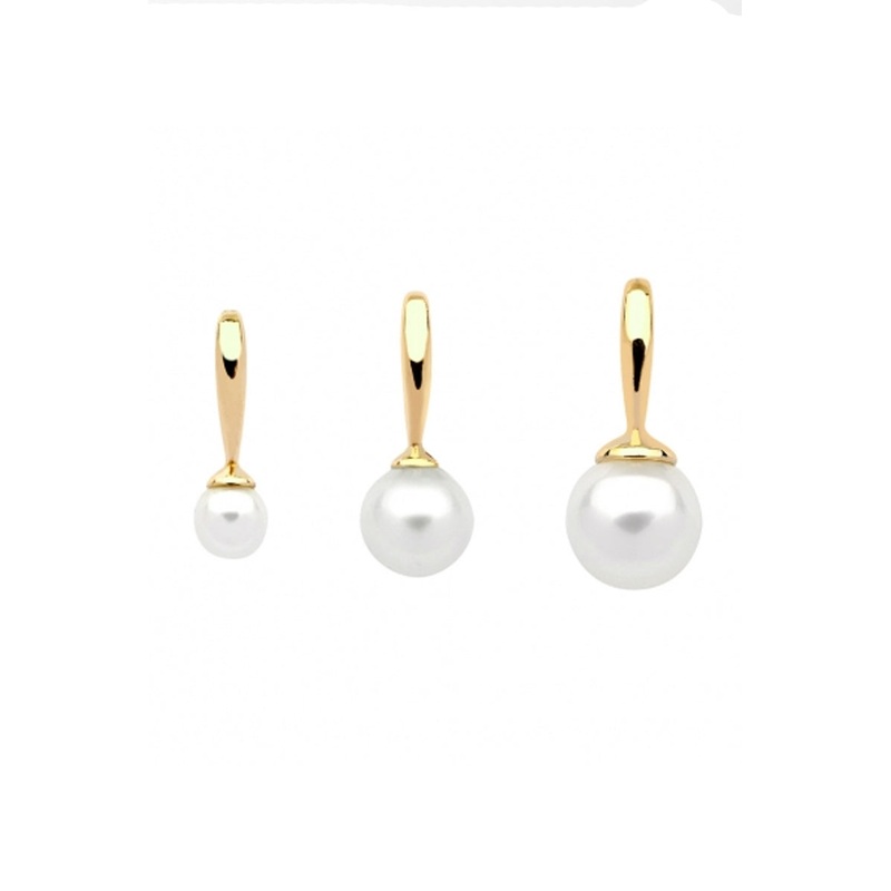 18k 14K Solid Gold Minimalist Classic Vintage Dangle Boho Freshwater Pearl Pendant Necklace Charm 14K Yellow Gold 3mm
