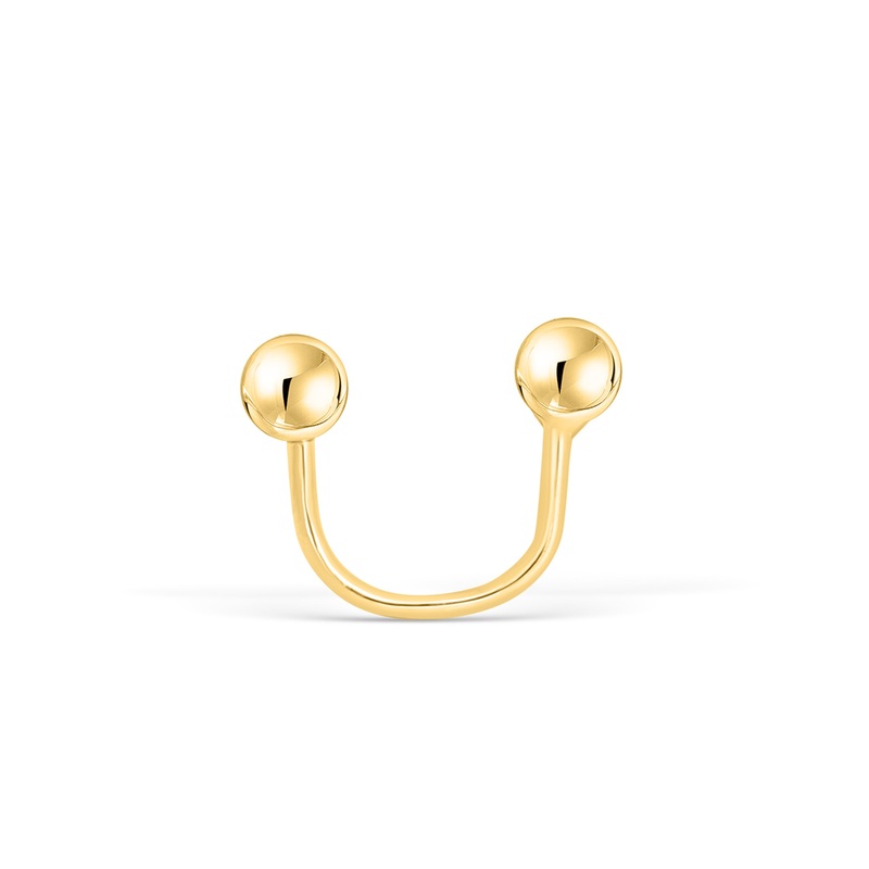 14k Yellow Gold Round Ball Circular Ear Earring Piercing 14K Yellow Gold 3mm